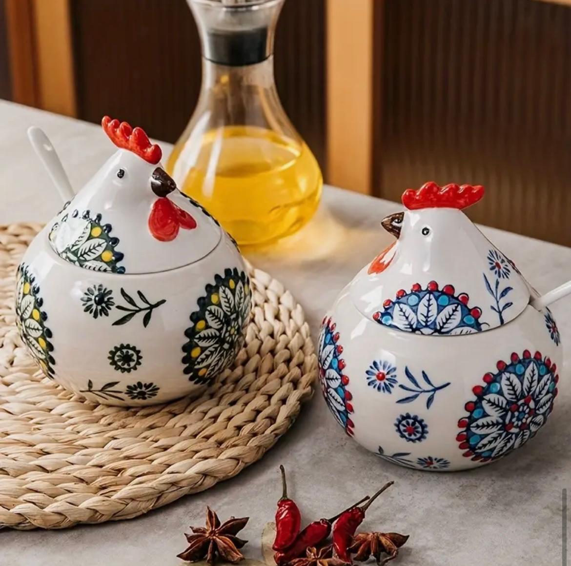 Azucarero de Cerámica Gallinas